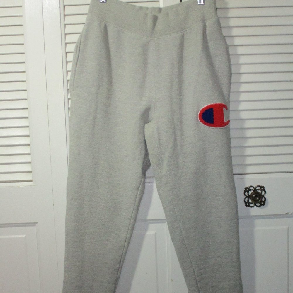 Vtg. Champion Reverse Weave Gray "Big C" Joggers/Sweatpants M